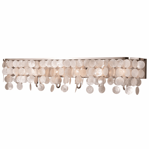 Vaxcel Elsa Capiz Shell 6-LT Vanity Light - Satin Nickel - W0272
