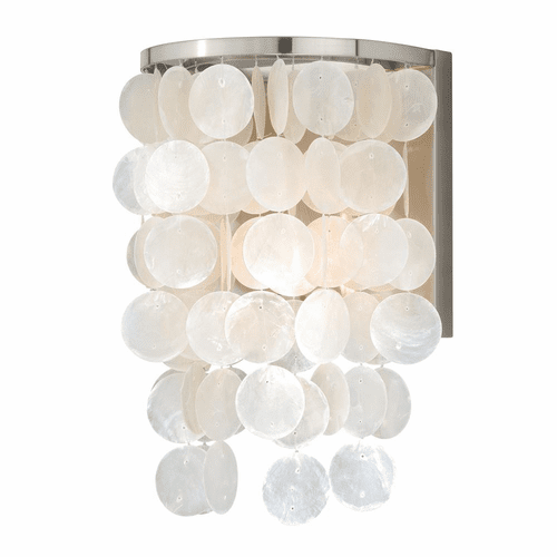 Vaxcel Elsa Capiz Shell 8" Wall Light - Satin Nickel - W0153