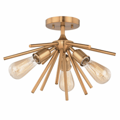 Vaxcel Estelle 17" Semi-Flush Mount - Natural Brass - C0164