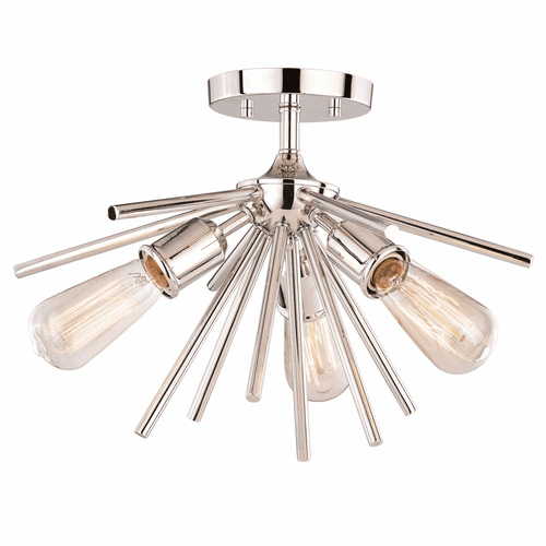Vaxcel Estelle 17" Semi-Flush Mount - Polished Nickel - C0163