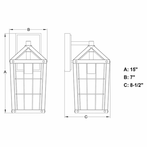 Vaxcel Gage 7" 1-LT Outdoor Wall Light - Volcanic Black - T0589