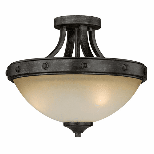 Vaxcel Halifax 14.5" Semi-Flush Mount - Black Walnut - C0077
