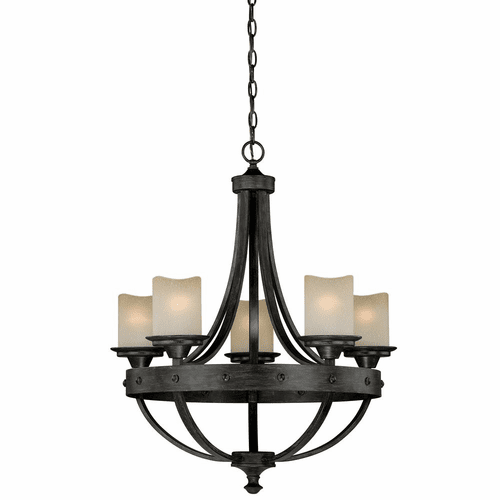 Vaxcel Halifax 5-LT Chandelier - Black Walnut - H0135