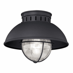 Vaxcel Harwich 10" Outdoor Flush Mount - Textured Black - T0142