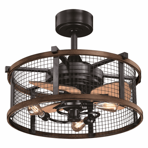 Vaxcel Humboldt 21" Ceiling Fan - Oil Rubbed Bronze and Burnished Teak - F0061
