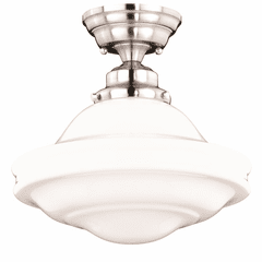 Vaxcel Huntley 12" Semi-Flush Mount - Satin Nickel - C0176