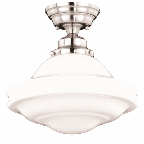 Vaxcel Huntley 12" Semi-Flush Mount - Satin Nickel - C0176