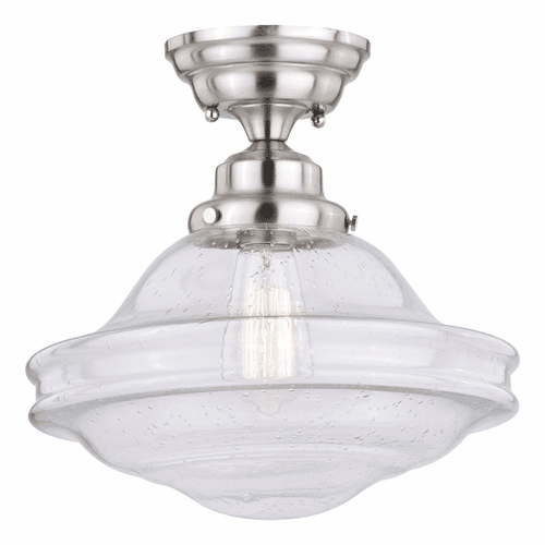 Vaxcel Huntley 12" Semi-Flush Mount - Satin Nickel - C0197