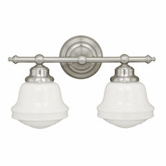 Vaxcel Huntley 2-LT Vanity Light - Satin Nickel - W0169