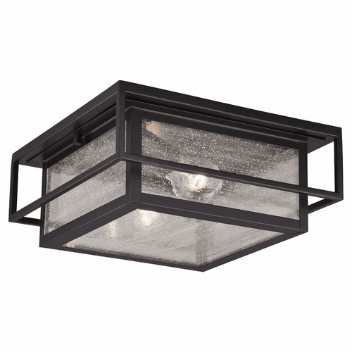 Vaxcel Hyde Park 12" Outdoor Flush Mount - Espresso Bronze - T0470