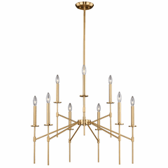 Vaxcel Kedzie 9-LT Chandelier - Natural Brass - H0180 Vaxcel Kedzie 9-LT Chandelier - Natural Brass - H0180