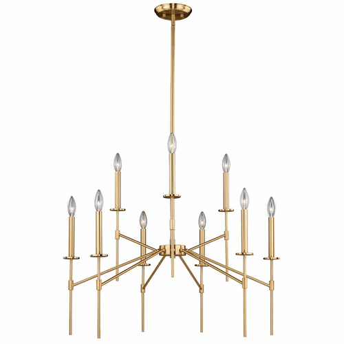Vaxcel Kedzie 9-LT Chandelier - Natural Brass - H0180