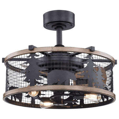 Vaxcel Kodiak Bear 21" Ceiling Fan w/Light Kit & Remote - Rubbed Bronze - F0068