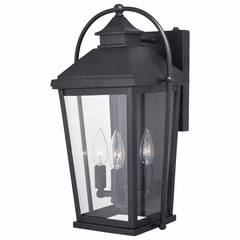 Vaxcel Lexington 3-LT Outdoor Wall Lantern - Textured Black - T0539