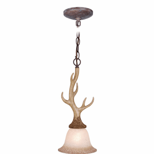 Vaxcel Lodge 7" Mini Pendant - Noachian Stone - PD33057NS