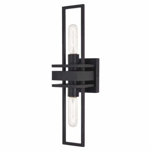 Vaxcel Marquis 2-LT Wall Sconce Up Down Light - Matte Black - W0347