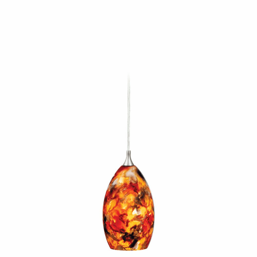 Vaxcel Milano 4-1/2" Mini Pendant w/Ember Mlange Glass - Satin Nickel - PD57115SN