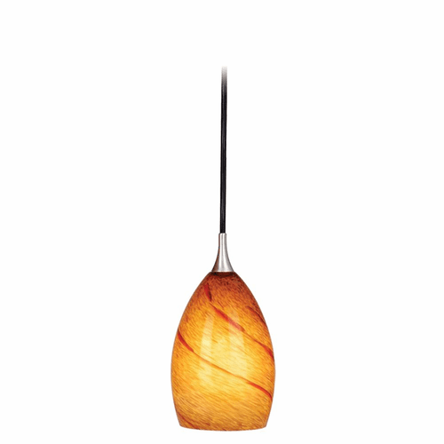 Vaxcel Milano 4-1/4" Mini Pendent w/Lava Swirl Glass - Satin Nickel - PD30119SN