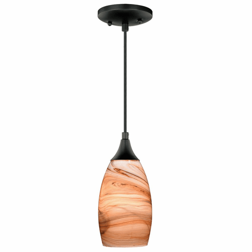 Vaxcel Milano Mini Pendant Toffee Swirl Glass - Oil Rubbed Bronze - P0173