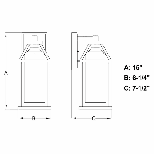 Vaxcel Napier 6.25" 1-LT Outdoor Wall Light - Forged Black and Rustic Elm - T0584