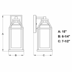 Vaxcel Napier 6.25" 1-LT Outdoor Wall Light - Forged Black and Rustic Elm - T0584