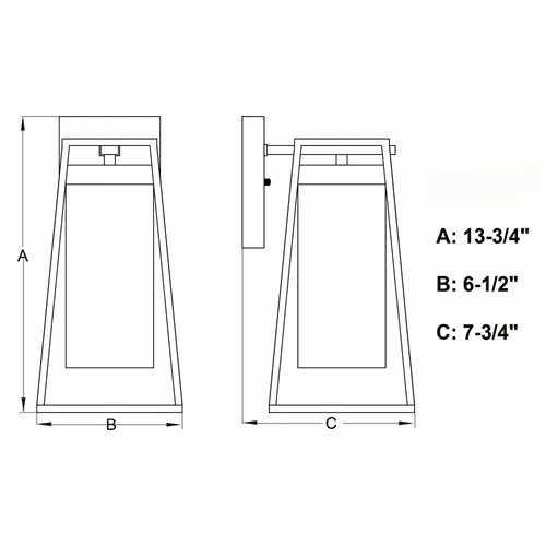 Vaxcel Nash 6.5" 1-LT Outdoor Wall Light - Textured Black - T0585