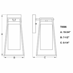 Vaxcel Nash 7.5" 1-LT Outdoor Wall Light - Textured Black - T0586