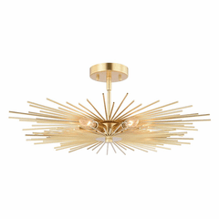 Vaxcel Nikko 24" 6-LT Semi-Flush Mount - Gold - C0228