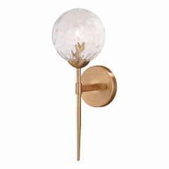 Vaxcel Olson 1-LT Wall Sconce Clear Globe Glass - Natural Brass - W0353 Vaxcel Olson 1-LT Wall Sconce Clear Globe Glass - Natural Brass - W0353
