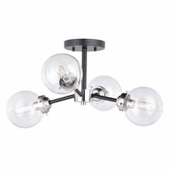 Vaxcel Orbit 20" Semi-Flush Mount - Satin Nickel and Oil Rubbed Bronze - C0133