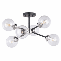 Vaxcel Orbit 25" Semi-Flush Mount - Satin Nickel and Oil Rubbed Bronze - C0132