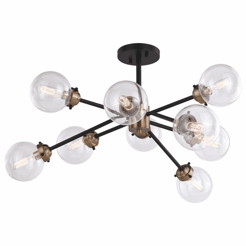 Vaxcel Orbit 32" Sputnik Ceiling Light - Muted Brass - C0238