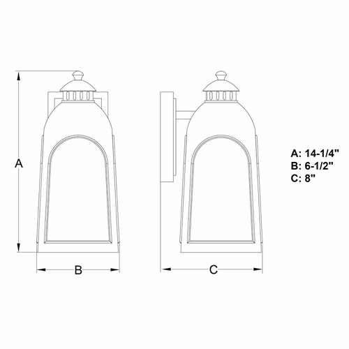 Vaxcel Pilsen 6.5" 1-LT Outdoor Wall Light - Brushed Charcoal - T0591