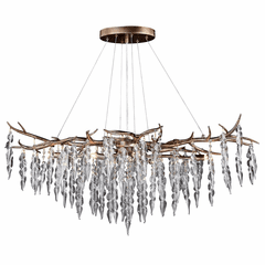 Vaxcel Rainier 6-LT Linear Chandelier - Silver Mist - H0231