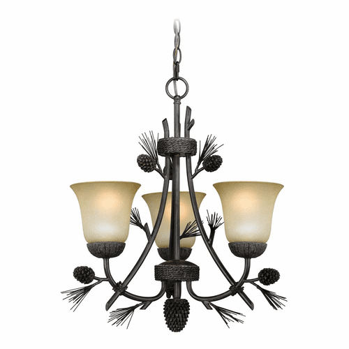 Vaxcel Sierra 3-LT Mini Chandelier - Black Walnut - H0172