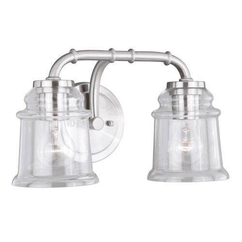 Vaxcel Toledo 2-LT Vanity Light - Satin Nickel - W0240