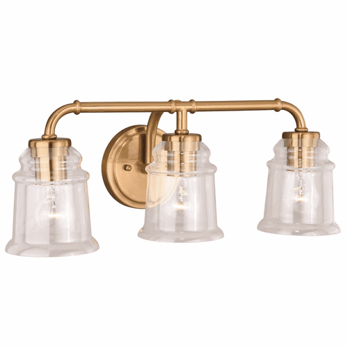 Vaxcel Toledo 3-LT Vanity Light - Natural Brass - W0264