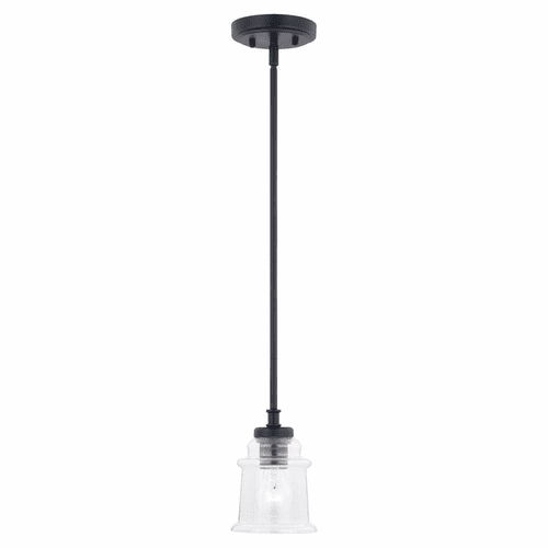 Vaxcel Toledo Farmhouse Mini Pendant - Matte Black - P0306