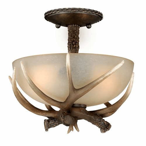 Vaxcel Yoho 12" Semi-Flush Mount - Black Walnut - C0014