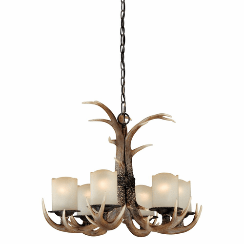 Vaxcel Yoho 6-LT Chandelier - Black Walnut - H0016