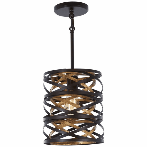 Vortic Flow Mini Pendant - Dark Bronze W/Mosaic Gold Inte - 4670-111