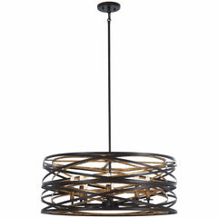 Vortic Flow Pendant - Dark Bronze W/Mosaic Gold Inte - 4678-111