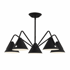 Zag 5-Light Chandelier - Matte Black - Textured - NSH-4245-MBTX