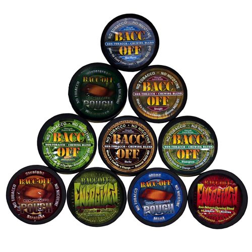 Bacc-Off' Tobacco-Free Snuff, Chew and Pouches
