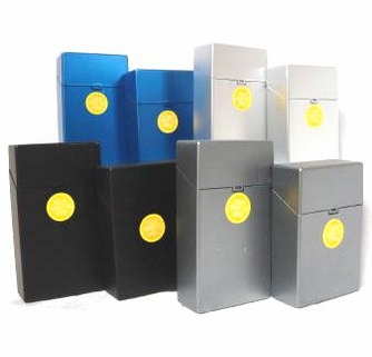 Cigarette Case Plastic Metallic Push Button
