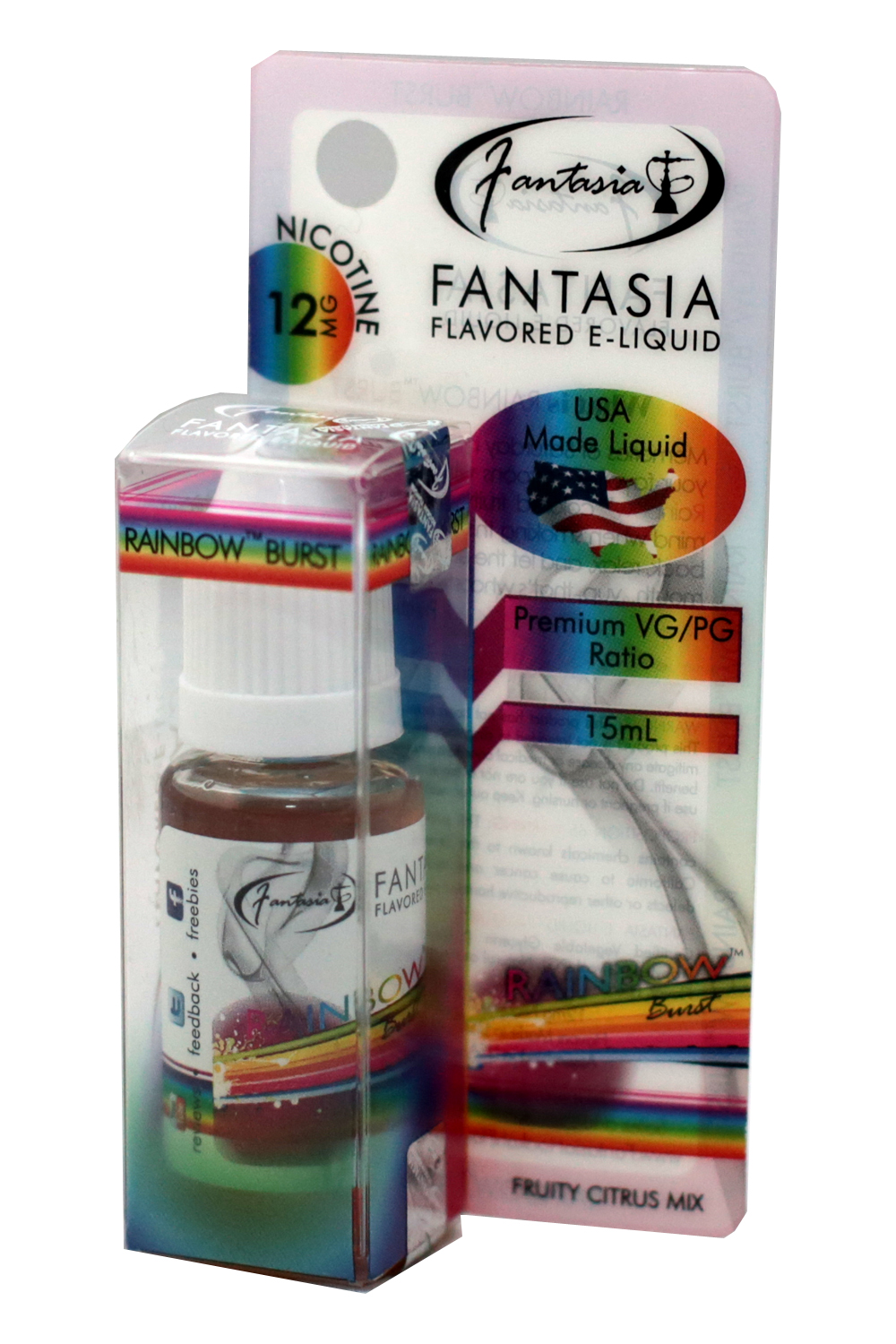 Fantasia E-Liquid 15ml Bottle - 12mg Nicotine - Rainbow Burst