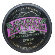Smokey Mountain Premium Herbal Snuff GRAPE 1.0oz Canister Tobacco Free