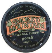 Smokey Mountain Premium Herbal Snuff PEACH 1.0oz Canister Tobacco Free