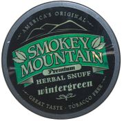 Smokey Mountain Premium Herbal Snuff WINTERGREEN 1.0oz Canister Tobacco Free