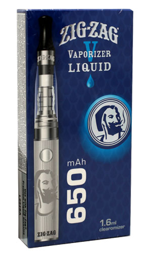 Zig-Zag Vaporizer with USB Charger - Rechargeable, Refillable - Silver